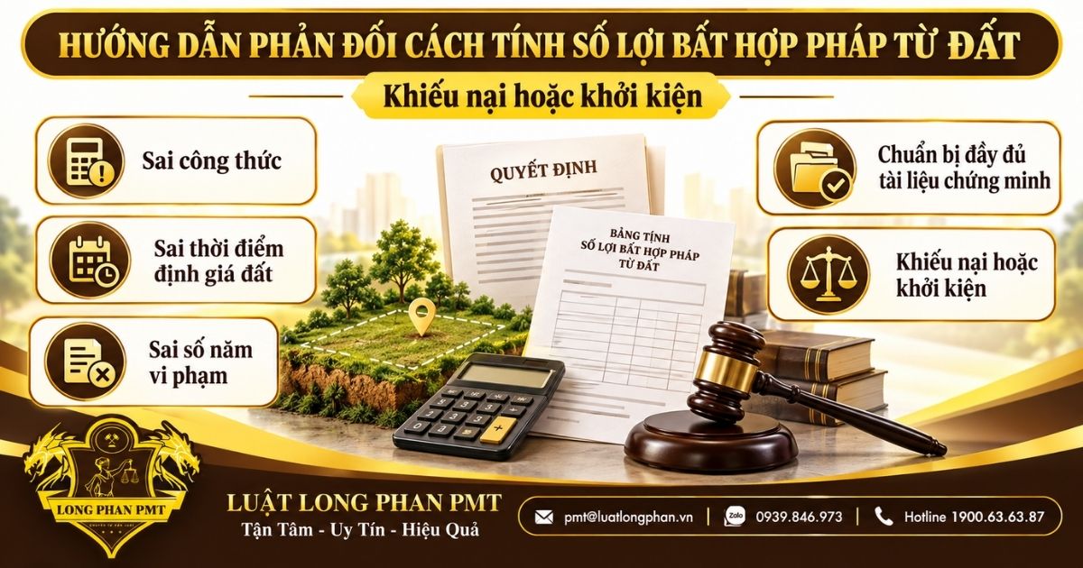 Hướng dẫn phản đối cách tính số lợi bất hợp pháp từ đất khi quyết định xử phạt có sai sót.