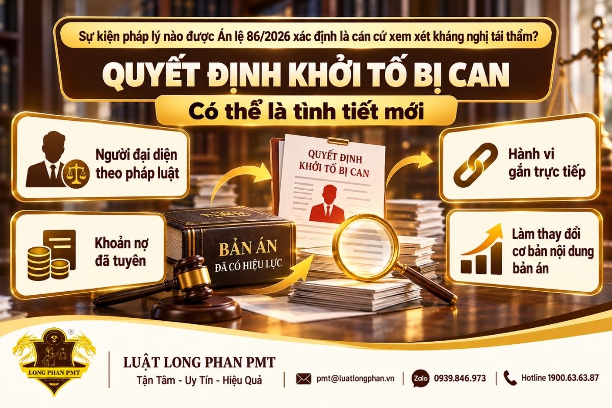Tình tiết mới kháng nghị tái thẩm từ quyết định khởi tố bị can theo Án lệ 86/2026.