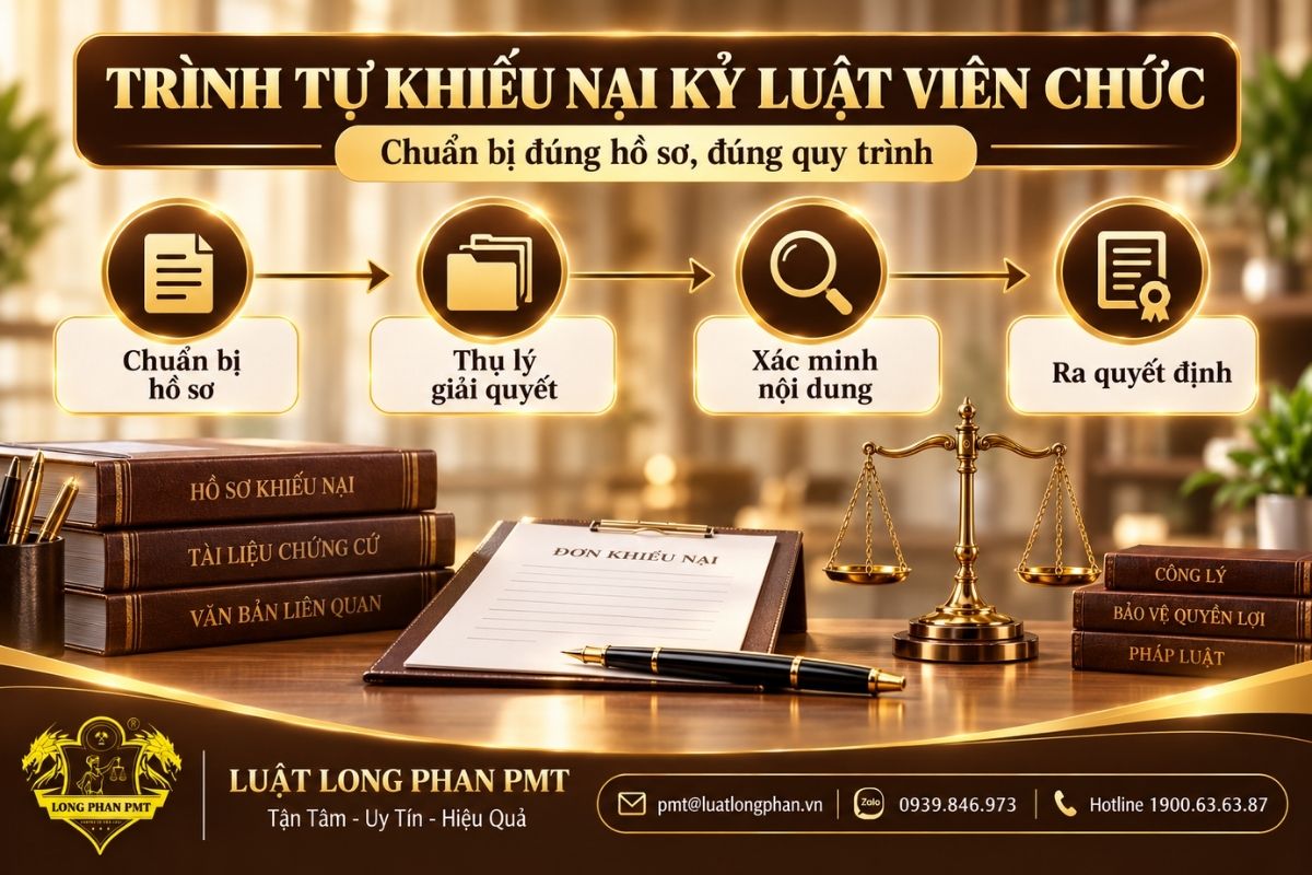 Trình tự khiếu nại kỷ luật viên chức gồm hồ sơ, thụ lý và giải quyết theo quy định.