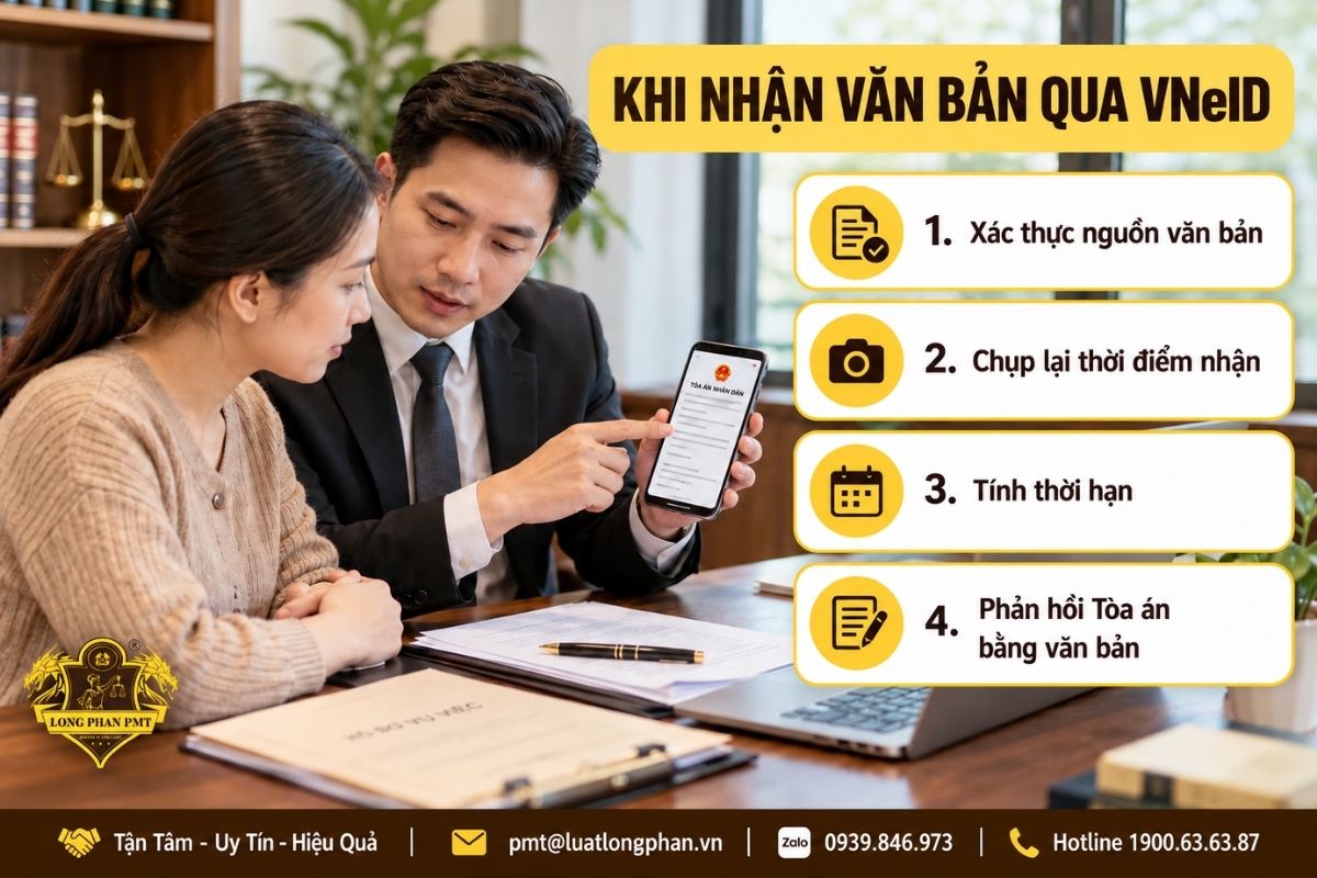 Luật sư hướng dẫn người dân bốn bước xử lý khi nhận văn bản tố tụng qua VNeID: xác thực, chụp lại, tính hạn, phản hồi