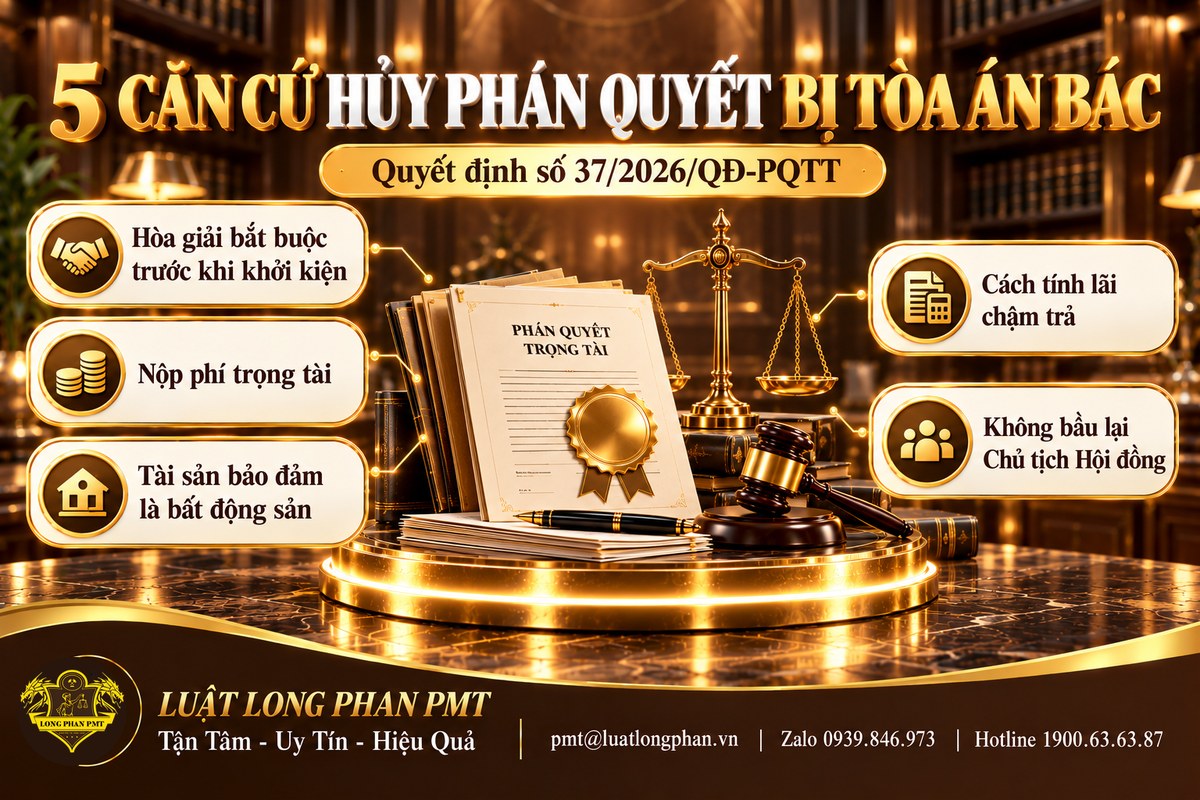 Năm căn cứ yêu cầu hủy phán quyết trọng tài bị Tòa án bác trong Quyết định số 37/2026/QĐ-PQTT