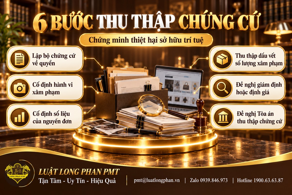 Sáu bước thu thập chứng cứ chứng minh thiệt hại sở hữu trí tuệ, từ chứng cứ về quyền đến đề nghị Tòa án thu thập