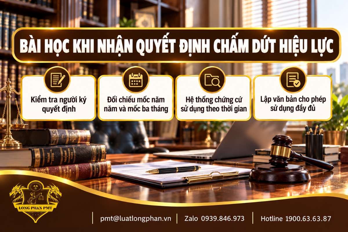Bài học khi nhận quyết định chấm dứt hiệu lực văn bằng bảo hộ: kiểm tra người ký, mốc thời gian và chứng cứ sử dụng