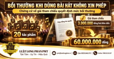 Bồi thường khi dùng bài hát không xin phép dựa trên chứng cứ về giá tham chiếu.
