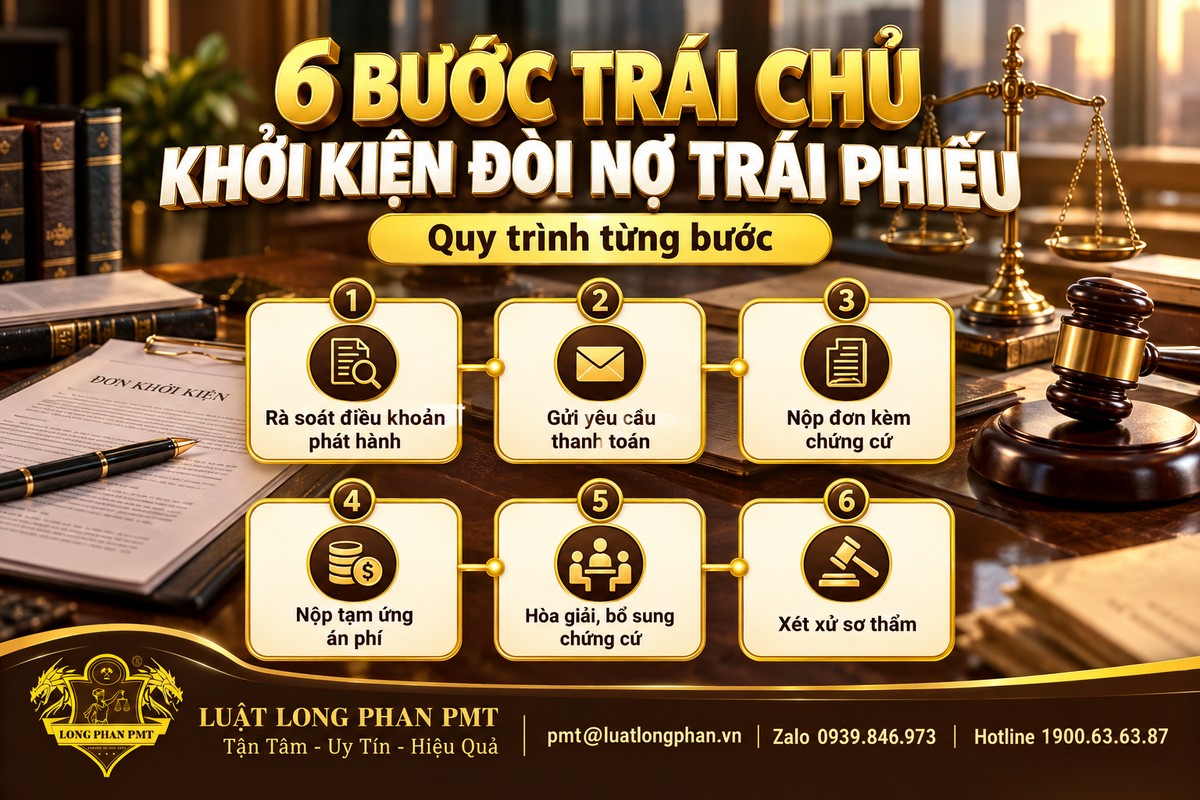 Sáu bước trái chủ khởi kiện đòi nợ trái phiếu từ rà soát điều khoản phát hành đến xét xử sơ thẩm
