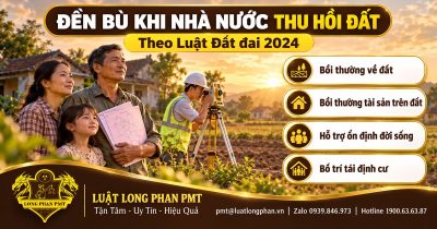 Gia đình và cán bộ đo đạc trên thửa đất, minh họa 4 quyền lợi đền bù khi nhà nước thu hồi đất theo Luật Đất đai 2024