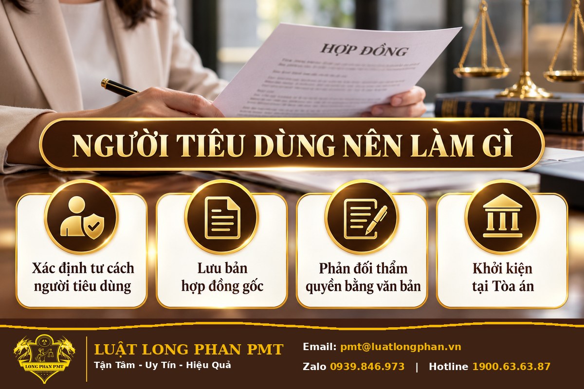 Infographic người tiêu dùng nên làm gì với điều khoản trọng tài: xác định tư cách, lưu hợp đồng, phản đối bằng văn bản