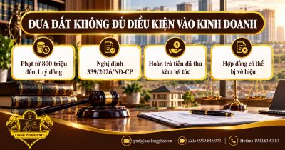 Infographic đưa đất không đủ điều kiện vào kinh doanh: phạt 800 triệu đến 1 tỷ đồng theo Nghị định 339/2026/NĐ-CP