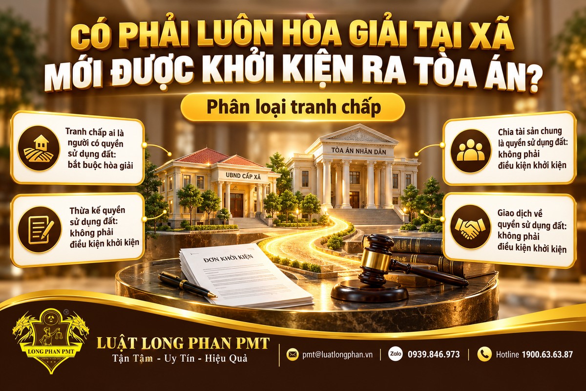 Phân loại tranh chấp đất đai bắt buộc và không bắt buộc hòa giải tại UBND cấp xã trước khi khởi kiện ra Tòa án