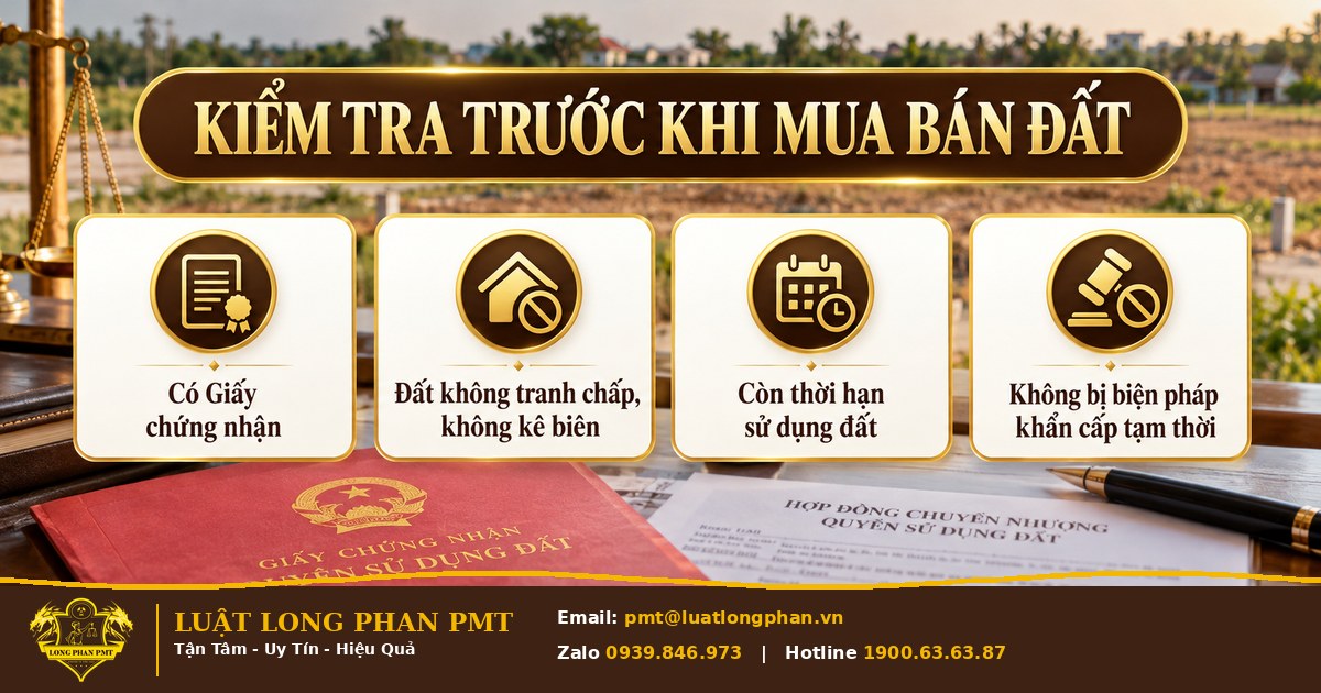 Kiểm tra pháp lý trước khi ký hợp đồng mua bán đất đai: Giấy chứng nhận, tranh chấp, kê biên, thời hạn sử dụng