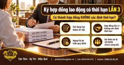 Ký hợp đồng lao động có thời hạn lần 3 có thành hợp đồng không xác định thời hạn theo dự thảo án lệ 32/2026