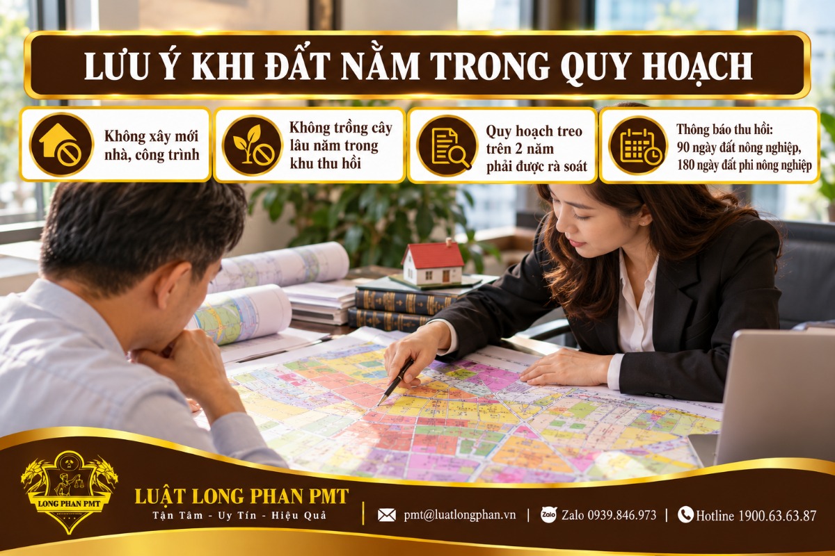 Luật sư tư vấn khách hàng bên bản đồ về lưu ý khi đất nằm trong quy hoạch