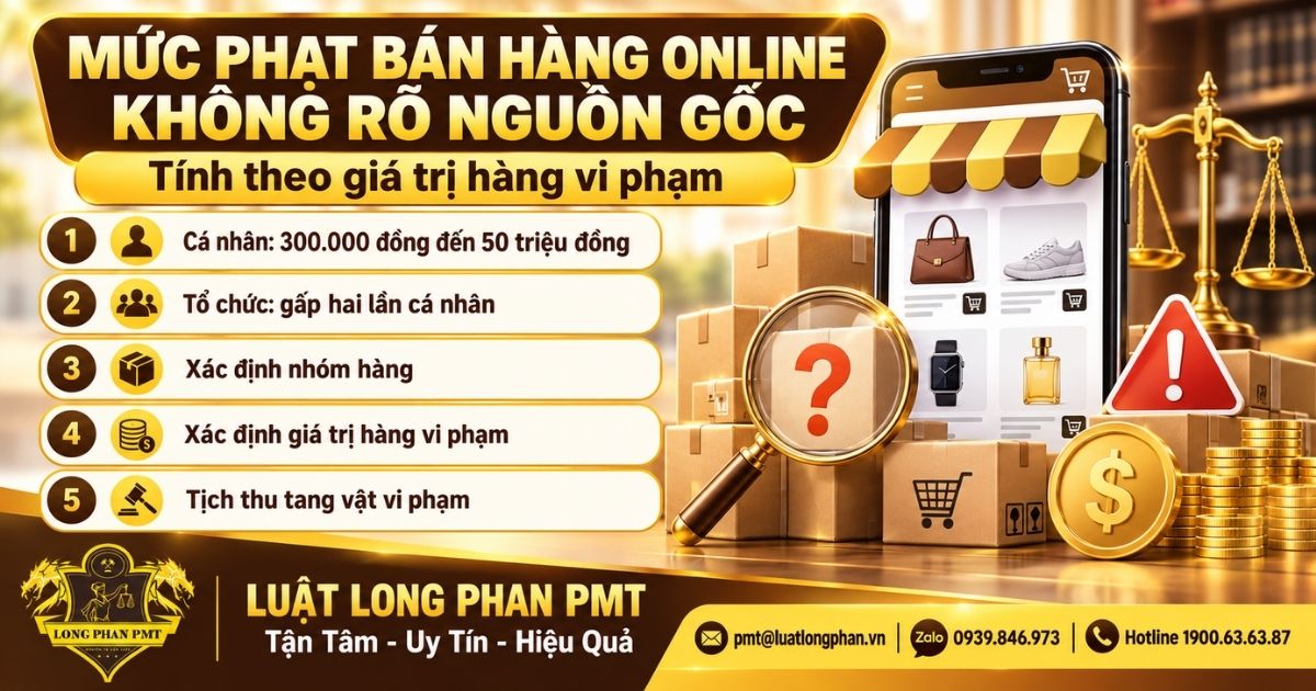 Mức phạt bán hàng online không rõ nguồn gốc theo giá trị hàng vi phạm và chủ thể.