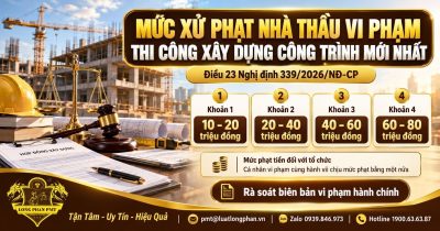 Mức xử phạt nhà thầu vi phạm thi công xây dựng công trình theo Nghị định 339/2026/NĐ-CP