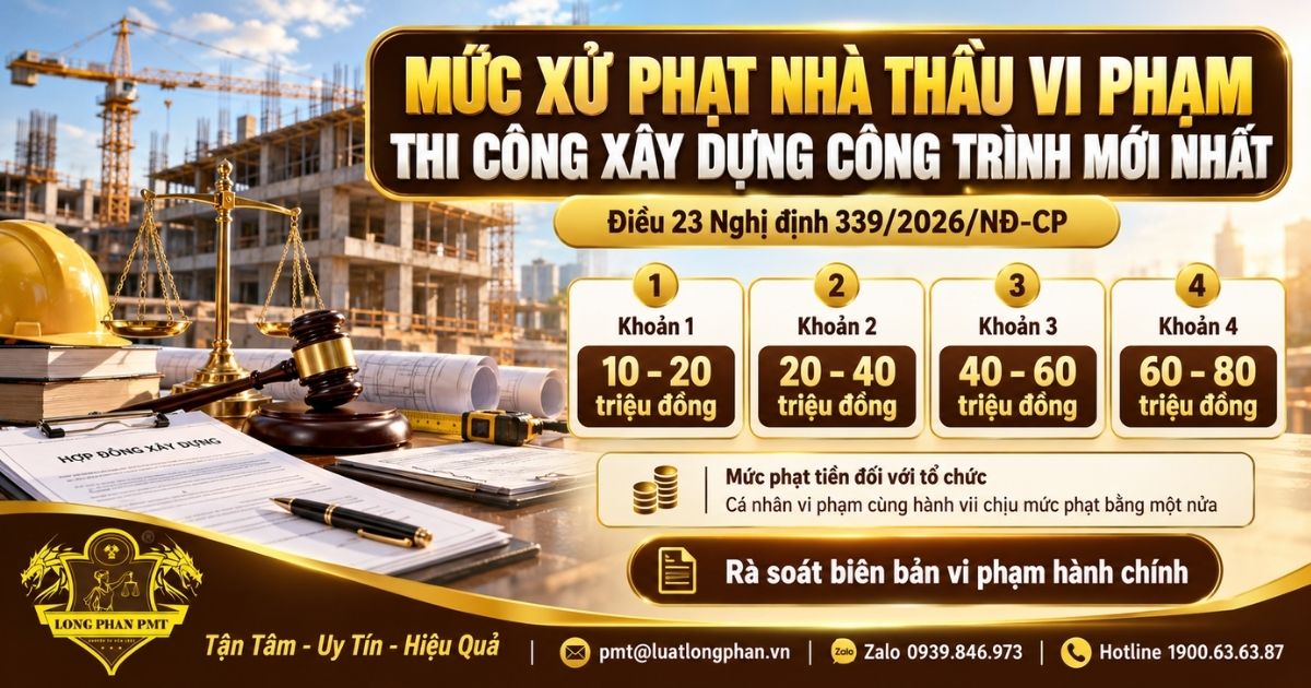Mức xử phạt nhà thầu vi phạm thi công xây dựng công trình theo Nghị định 339/2026/NĐ-CP