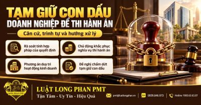 Tạm giữ con dấu doanh nghiệp để thi hành án và hướng xử lý đúng quy định.