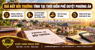Thời điểm xác định giá đất bồi thường là thời điểm phê duyệt phương án theo khoản 2 Điều 91 Luật Đất đai 2024