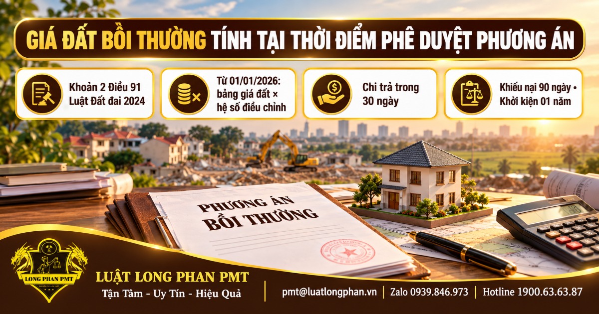 Thời điểm xác định giá đất bồi thường khi thu hồi đất Thời điểm xác định giá đất bồi thường là thời điểm phê duyệt phương án theo khoản 2 Điều 91 Luật Đất đai 2024