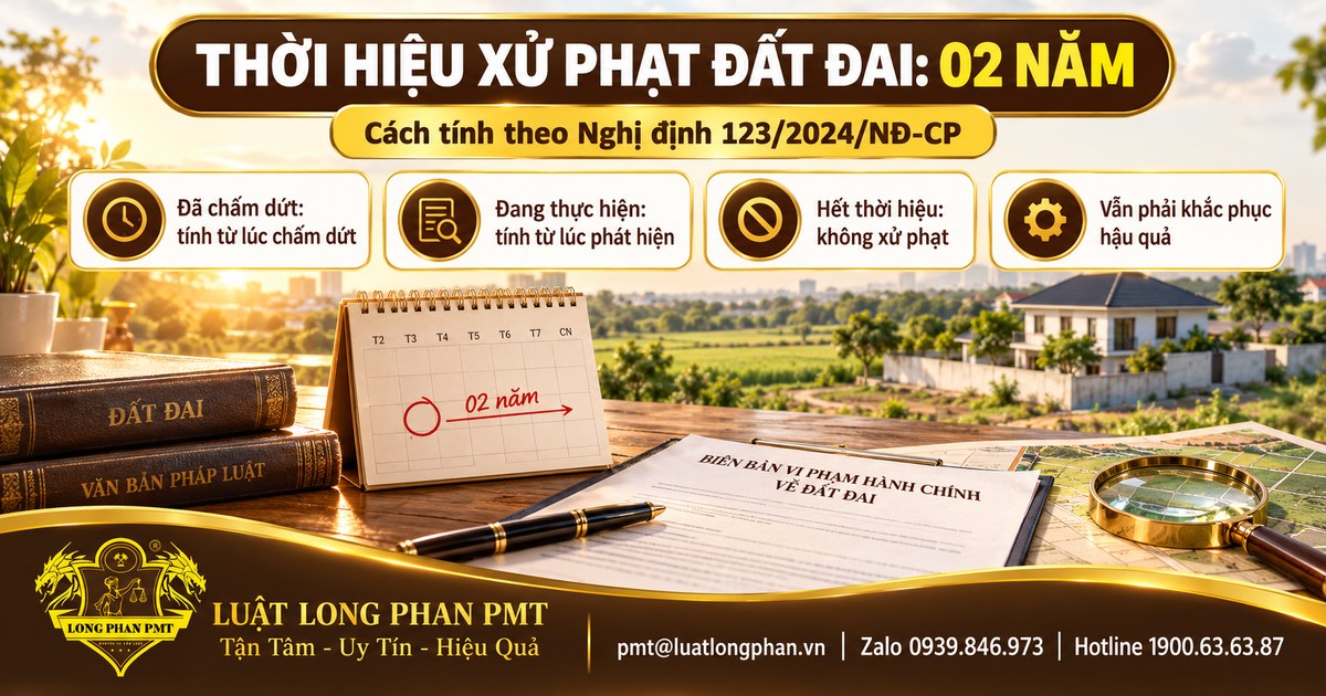 Thời hiệu xử phạt đất đai 02 năm Thời hiệu xử phạt vi phạm hành chính đất đai 02 năm theo Nghị định 123/2024/NĐ-CP