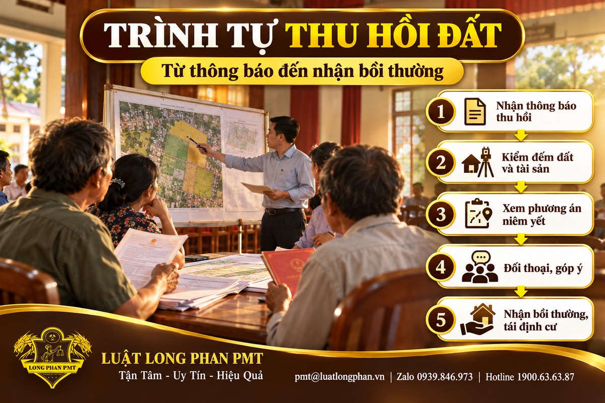 Buổi họp dân phổ biến phương án và 5 bước trình tự thu hồi đất, từ nhận thông báo đến nhận bồi thường