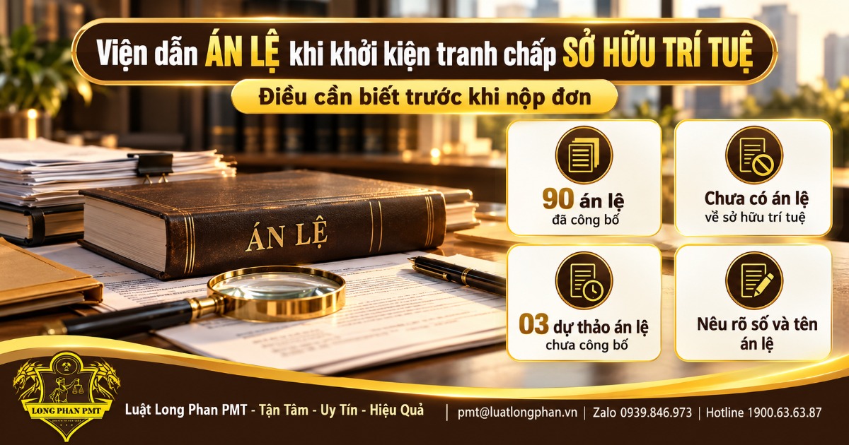 Hồ sơ vụ kiện, sổ án lệ và kính lúp minh họa viện dẫn án lệ khi khởi kiện tranh chấp sở hữu trí tuệ
