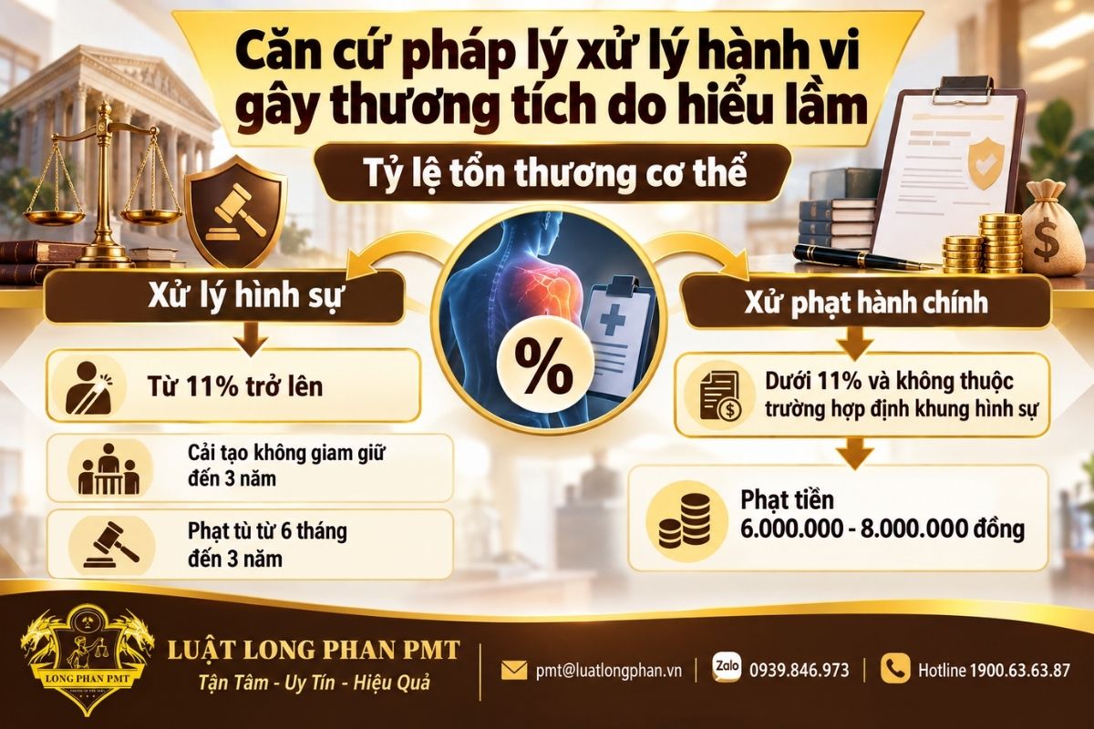Xử lý hình sự và hành chính gây thương tích theo tỷ lệ tổn thương cơ thể.