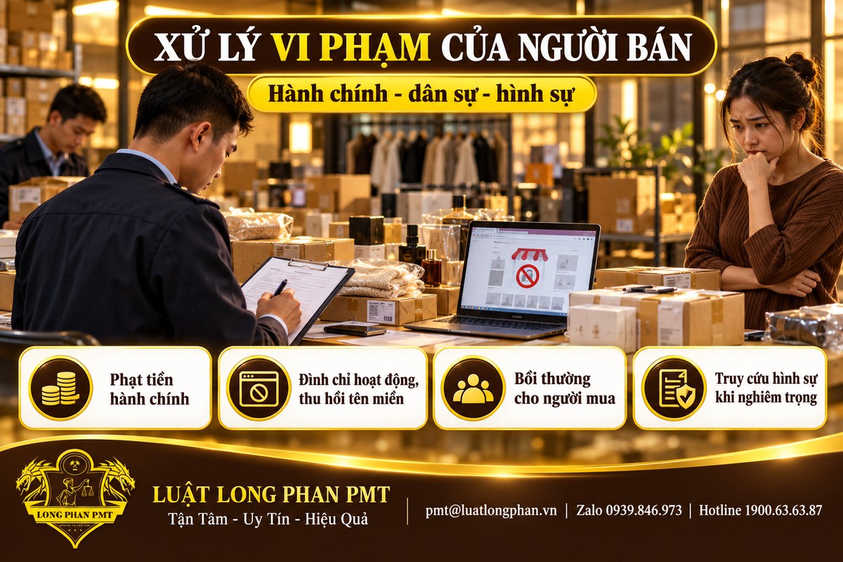 Cán bộ lập biên bản kiểm tra gian hàng người bán trên sàn thương mại điện tử và các hình thức xử lý vi phạm